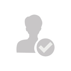 Flat illustration in grayscale. Avatar, user profile, person icon, gender neutral silhouette, profile picture. Suitable for social media profiles, icons, screensavers and as a template...