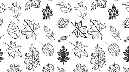 Elegant Monochrome Leaf Pattern with Minimalist Botanical