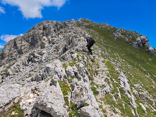 Panoramic view of the summit of Pizzo Cefalone in Abruzzo region, Italy