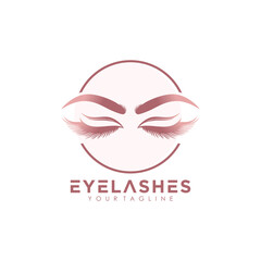Eyelashes logo design vector icon with premium concept