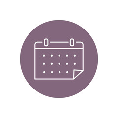 Flat illustration. Calendar color icon. Icon on isolated on white background. Perfect for your creative idea.
