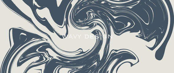 Flat illustration. Abstract horizontal background with waves. Trendy retro style. Ideal for textile design, screensavers, covers, cards, invitations and posters...