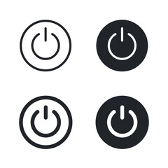 Set of web power switches in different variations for user interface. Vector icon collection in flat style