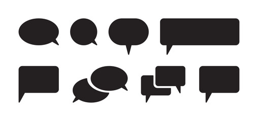 Chat bubble and speech bubble set flat vector illustration.	
