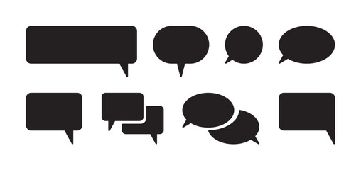 Chat bubble and speech bubble set flat vector illustration.	
