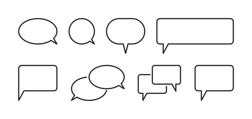 Chat bubble and speech bubble set flat vector illustration.	
