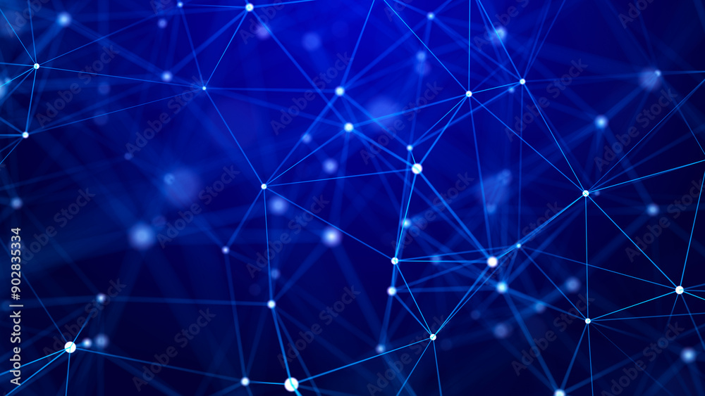 Poster modern design of network connection structure. abstract background with interlacing dots and lines. 