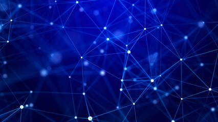 Fototapeta premium Modern design of network connection structure. Abstract background with interlacing dots and lines. 3D rendering.