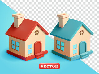 House, 3d vector. Suitable for property, business and design elements