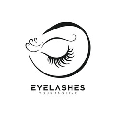 Eyelashes logo design vector icon with premium concept