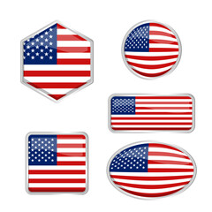 American flag with various shapes vector eps for design element, decoration, banner, emblem, promotion, event, holiday, social media post, icon, poster design, etc. scalable eps file format.