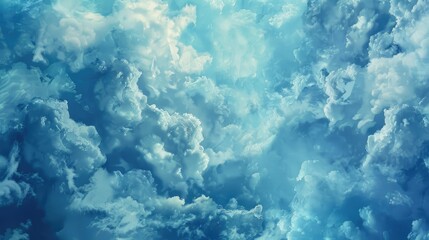 Fototapeta premium A cloudy blue background with varying shades of blue and white clouds, giving depth and texture to the sky.