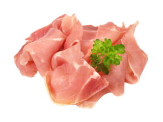 Smoked Ham Slices on PNG Background