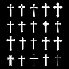 set of crosses vector icon