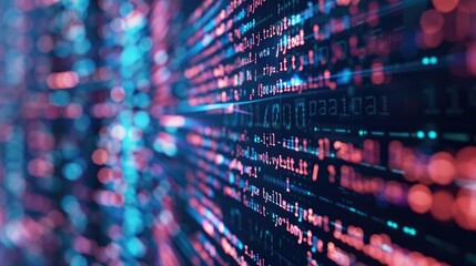 Obraz premium Illustration of Cyber Security with Plain Code and Cyber Attack