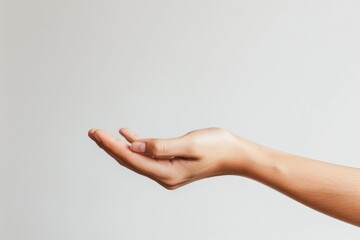 Open Hand Gesture on Neutral Background for Communication and Design Concepts