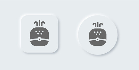 Humidifier solid icon in neomorphic design style. Vapour signs vector illustration.