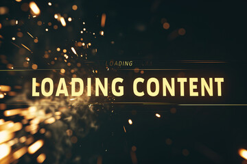  Loading Content Yellow Font Black Background with Embers and Particles