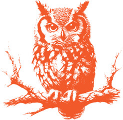 owl vector, Hand Drawn Engraving owl vector