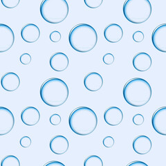 Light Blue Bubbles - Water Droplets Seamless Pattern, Repeat Pattern