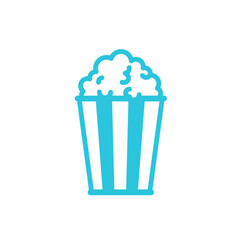 Popcorn icon. Isolated on white background. From blue icon set.