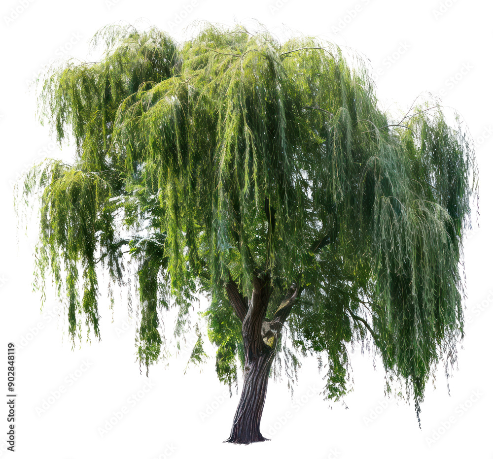 Poster png graceful willow tree on white