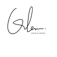 Glen name signature logo vector design