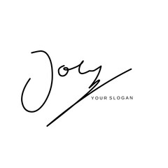 Joey name signature logo vector design