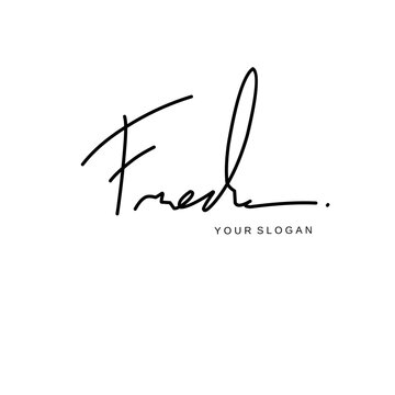 Fred name signature logo vector design