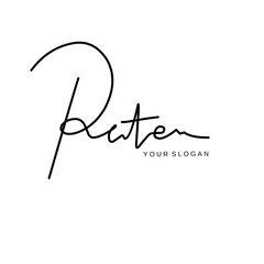 Peter name signature logo vector design