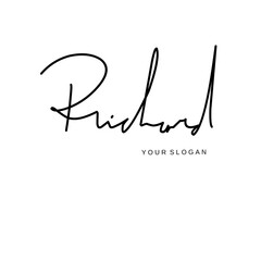 Richard name signature logo vector design