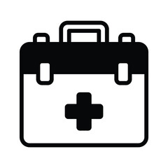 Obraz premium An icon of a first aid kit, featuring clean lines and essential elements for medical assistance.