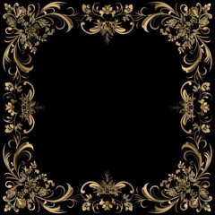 A simple decorative border design with elegant floral patterns in the corners. 