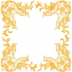 Obraz premium A classic decorative border with corner sun patterns.