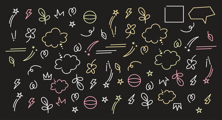 Set of abstract organic shapes and textures for design layouts — hand-drawn vector elements