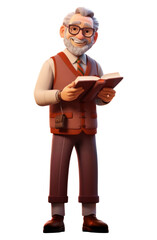 PNG Figurine reading adult sculpture.