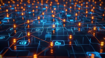 A computer screen with a blue and red background and a red and blue object in the middle