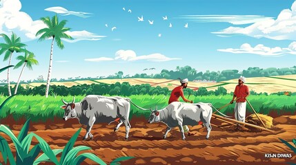 KISAN DIWAS- VECTOR ILLUSTRATION OF KISAN DIWAS.art work