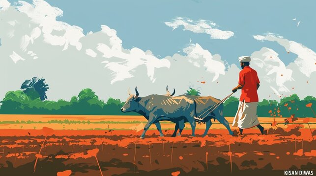 KISAN DIWAS- VECTOR ILLUSTRATION OF KISAN DIWAS.art work