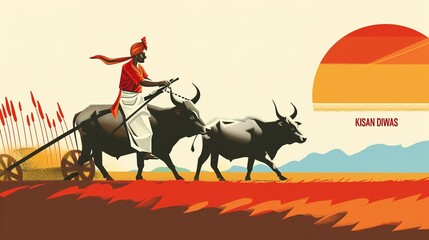 KISAN DIWAS- VECTOR ILLUSTRATION OF KISAN DIWAS.art work