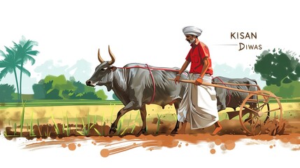 KISAN DIWAS- VECTOR ILLUSTRATION OF KISAN DIWAS.art work
