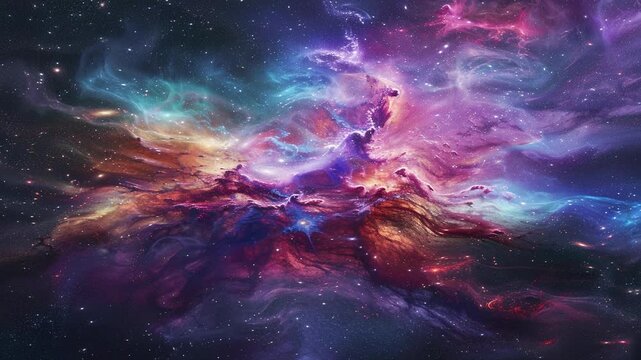 The Small Magellanic Cloud Galaxy exploration on deep space. 4K Flight Into The Small Magellanic Cloud Galaxy or Nubecula Minor. Elements furnished 3D animation deep space traveling