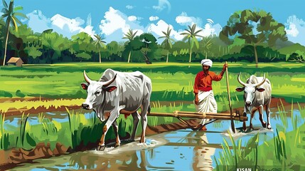 KISAN DIWAS- VECTOR ILLUSTRATION OF KISAN DIWAS.art work