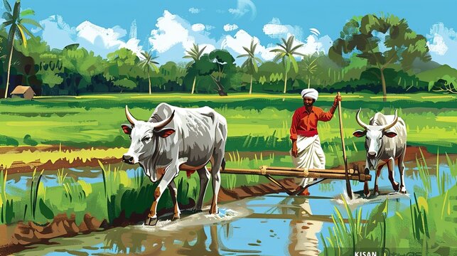 KISAN DIWAS- VECTOR ILLUSTRATION OF KISAN DIWAS.art work