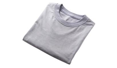 Simple gray t-shirt folded isolated on a transparent background
