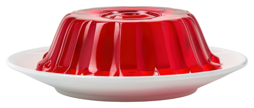 PNG  Vibrant red gelatin dessert.