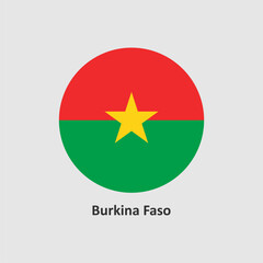 Burkina Faso Flag design vector illustration on a gray background for graphic and web design.