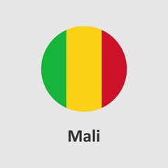 Mali flag design vector illustration on a gray background for graphic and web design.
