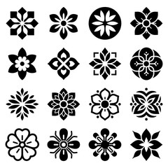 Flowers shapes symbol minimal icon set