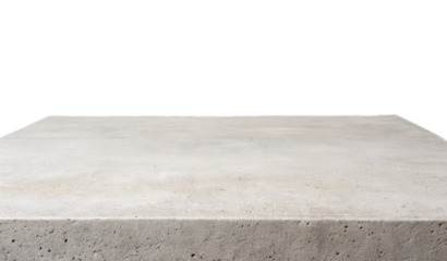 Rectangular concrete slab with a rough texture isolated on a transparent background